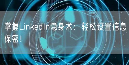 掌握LinkedIn隐身术：轻松设置信息保密！
