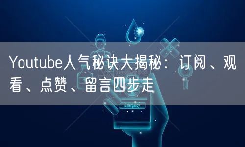 Youtube人气秘诀大揭秘:订阅、观看、点赞、留言四步走