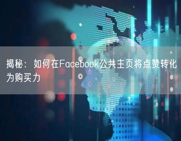揭秘：如何在Facebook公共主页将点赞转化为购买力