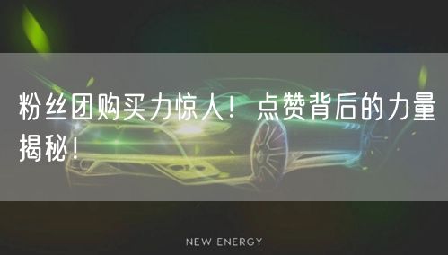 粉丝团购买力惊人！点赞背后的力量揭秘！