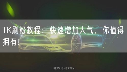 TK刷粉教程：快速增加人气，你值得拥有！