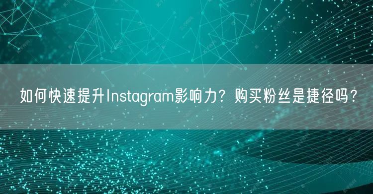 如何快速提升Instagram影响力?购买粉丝是捷径吗?