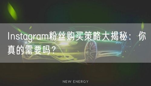 Instagram粉丝购买策略大揭秘:你真的需要吗?