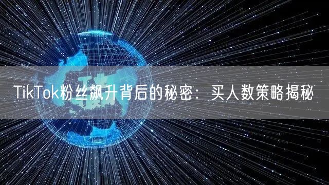 TikTok粉丝飙升背后的秘密：买人数策略揭秘