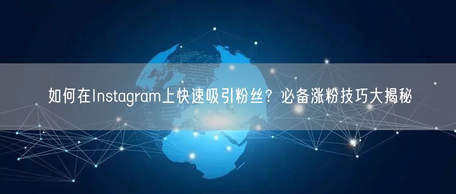 如何在Instagram上快速吸引粉丝？必备涨粉技巧大揭秘