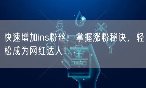 快速增加ins粉丝！掌握涨粉秘诀，轻松成为网红达人！