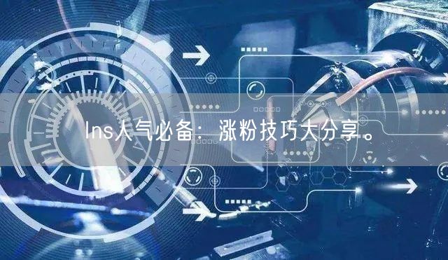 Ins人气必备：涨粉技巧大分享。