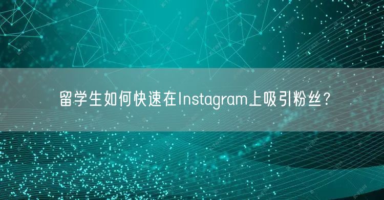 留学生如何快速在Instagram上吸引粉丝？