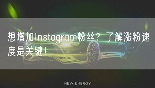 想增加Instagram粉丝？了解涨粉速度是关键！