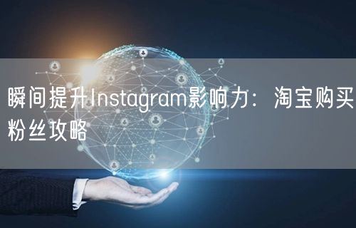 瞬间提升Instagram影响力：淘宝购买粉丝攻略