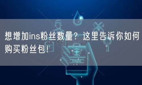 想增加ins粉丝数量？这里告诉你如何购买粉丝包！