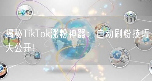 揭秘TikTok涨粉神器:自动刷粉技巧大公开!