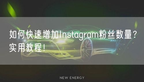 如何快速增加Instagram粉丝数量？实用教程！