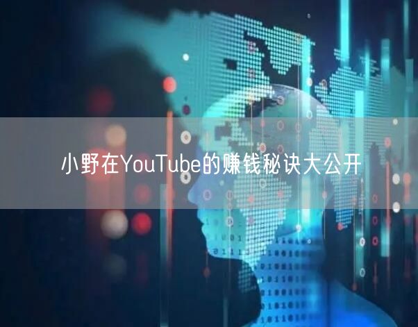 小野在YouTube的赚钱秘诀大公开
