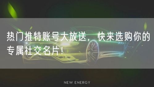 热门推特账号大放送，快来选购你的专属社交名片！