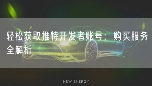 轻松获取推特开发者账号：购买服务全解析