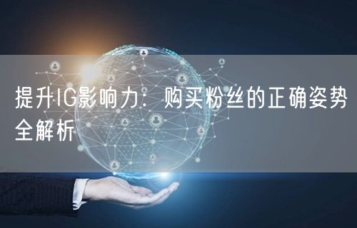 提升IG影响力：购买粉丝的正确姿势全解析