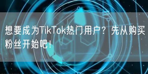 想要成为TikTok热门用户？先从购买粉丝开始吧！