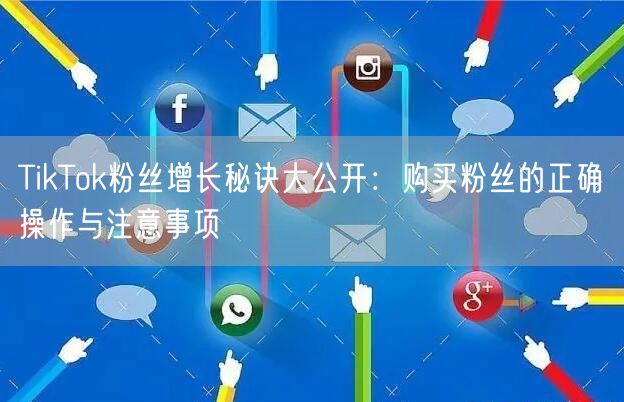 TikTok粉丝增长秘诀大公开：购买粉丝的正确操作与注意事项