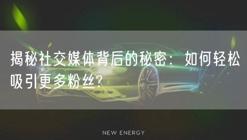 揭秘社交媒体背后的秘密：如何轻松吸引更多粉丝?