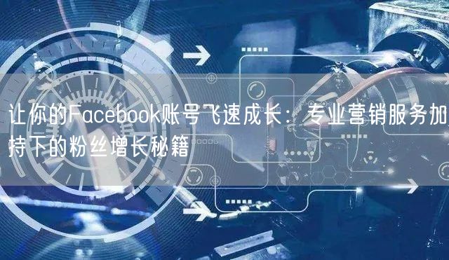让你的Facebook账号飞速成长：专业营销服务加持下的粉丝增长秘籍
