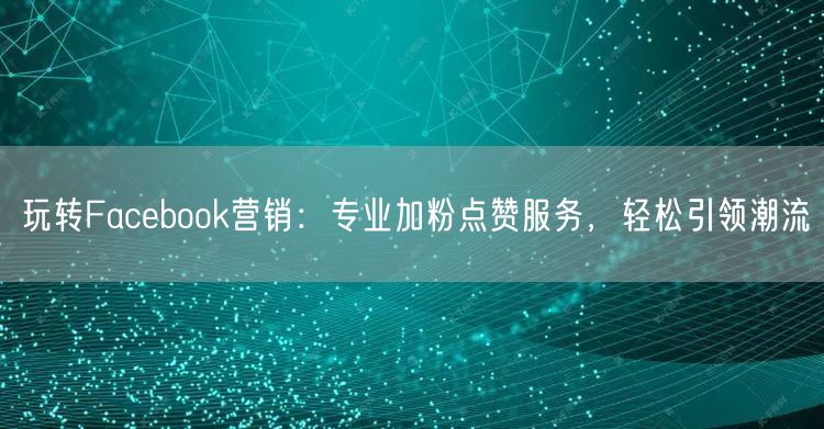 玩转Facebook营销：专业加粉点赞服务，轻松引领潮流