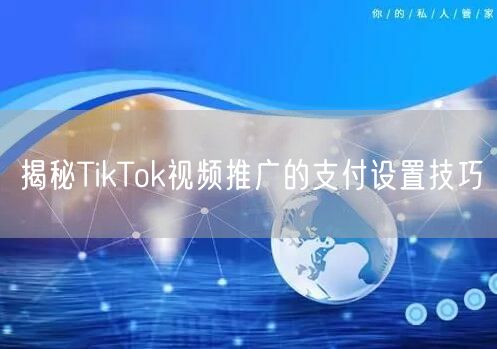 揭秘TikTok视频推广的支付设置技巧