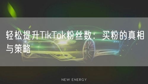 轻松提升TikTok粉丝数：买粉的真相与策略